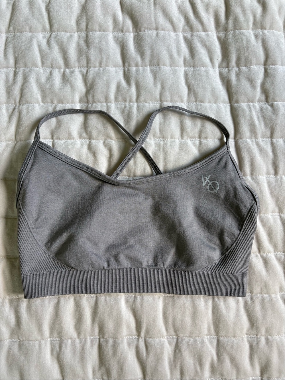 Vanquish Grey Seamless Strappy Bralette - Grey